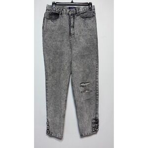Vintage Streetwear Baccini Acid Wash Mom Jeans‎ Size 13/14 Distressed Bow Detail